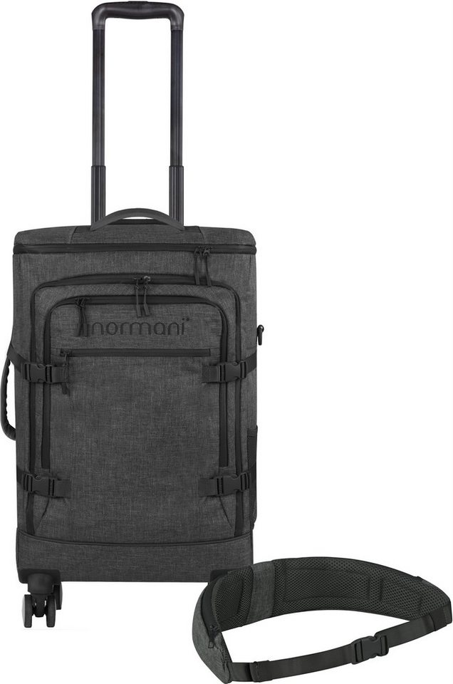 normani Reisetasche Reisetrolley mit Rucksackfunktion und Hüftgurt, Handgepäck Trolley Set mit Rucksackgurt von normani