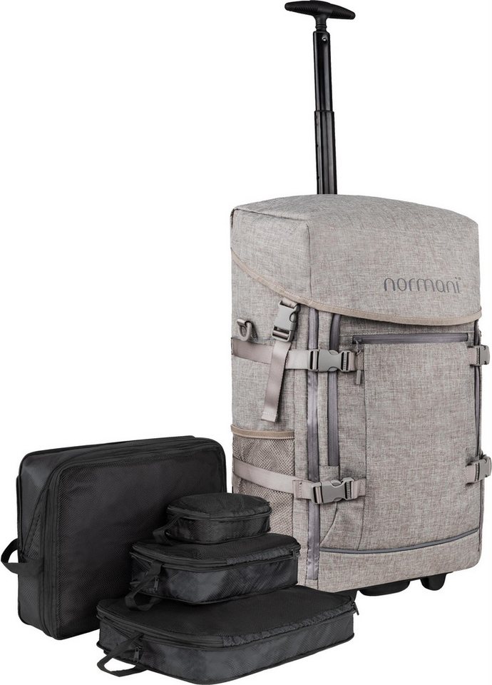 normani Reisetasche Rucksack-Trolley Handgepäck mit Kleidertaschen, Boardgepäck mit Rollen 37 Liter Volumen von normani