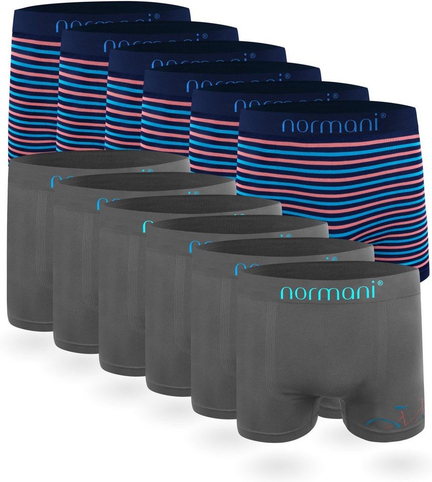 normani Retro Boxer 12 Stück Mikrofaser-Boxershorts für Herren Männer Retropants Unterhosen aus schnell trocknendem Material von normani