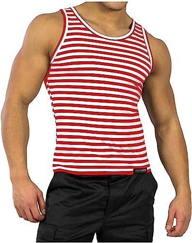 normani Russisches Marine Tank Top Rundhals S-XXL Farbe Rot/Weiß Größe 4XL von normani