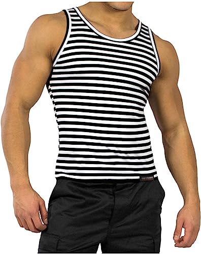 normani Russisches Marine Tank Top Rundhals S-XXL Farbe Schwarz/Weiß Größe 4XL von normani