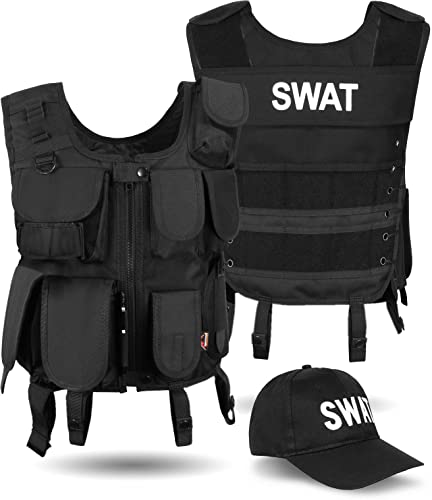 normani SWAT Agenten Kostüm Einsatzweste und Baseball Cap Größe 4XL von normani