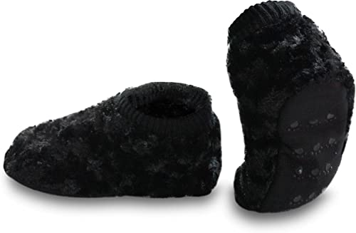 Sehr warme Norweger Hausschuhe mit Fell und ABS-Sohle für Kinder & Erwachsene Farbe Tatze/Schwarz Größe 39/42 von normani