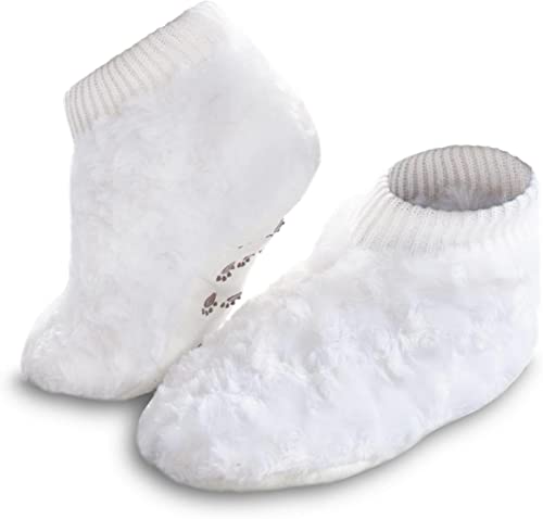 Sehr warme Norweger Hausschuhe mit Fell und ABS-Sohle für Kinder & Erwachsene Farbe Tatze/Weiß Größe 39/42 von normani