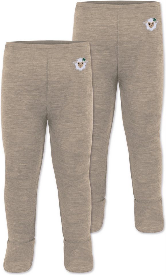 normani Slip 2er Pack Baby Merino Hose mit Füßen Winter Merinohose Lange Woll Unterhose Leggings mit Fuß von normani