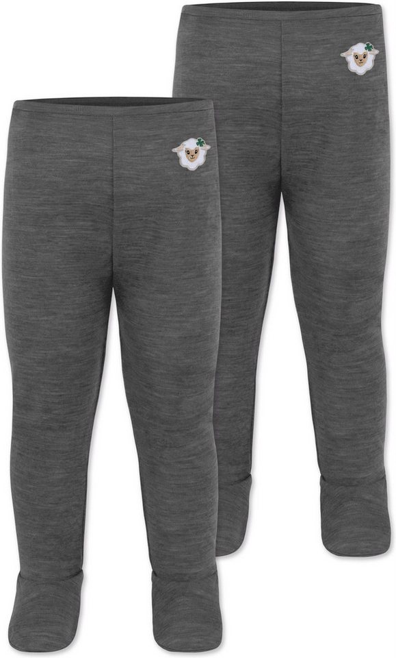 normani Slip 2er Pack Baby Merino Hose mit Füßen Winter Merinohose Lange Woll Unterhose Leggings mit Fuß von normani