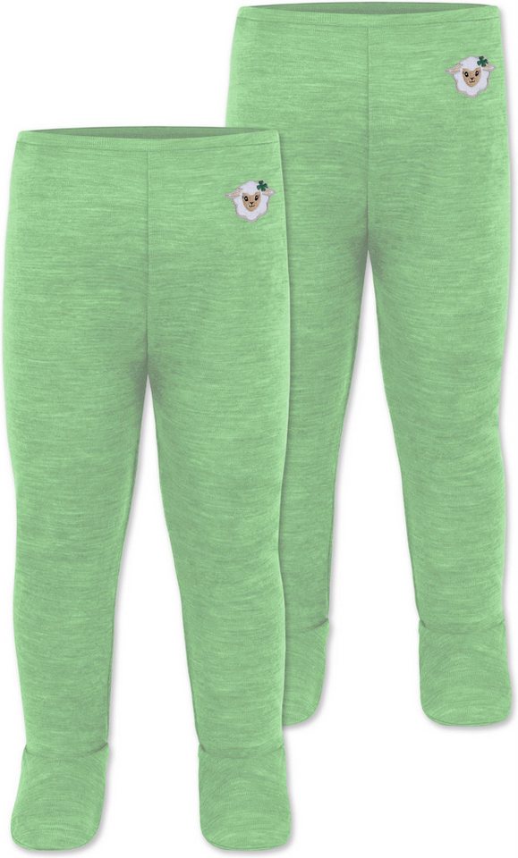 normani Slip 2er Pack Baby Merino Hose mit Füßen Winter Merinohose Lange Woll Unterhose Leggings mit Fuß von normani