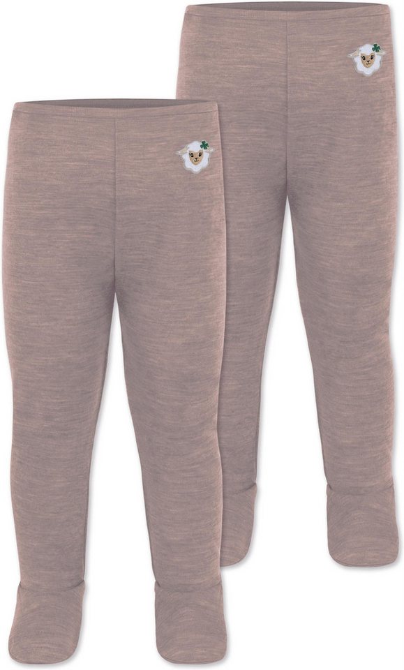 normani Slip 2er Pack Baby Merino Hose mit Füßen Winter Merinohose Lange Woll Unterhose Leggings mit Fuß von normani