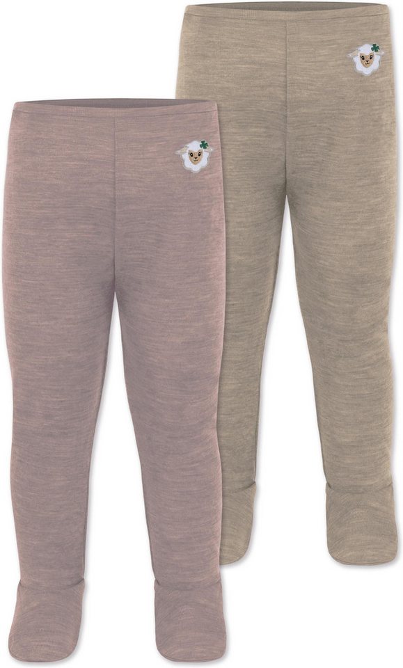 normani Slip 2er Pack Baby Merino Unterhose mit Füßen Babyhose Wollhose Merinohose Thermoleggings mit Fuß aus Merinowolle von normani