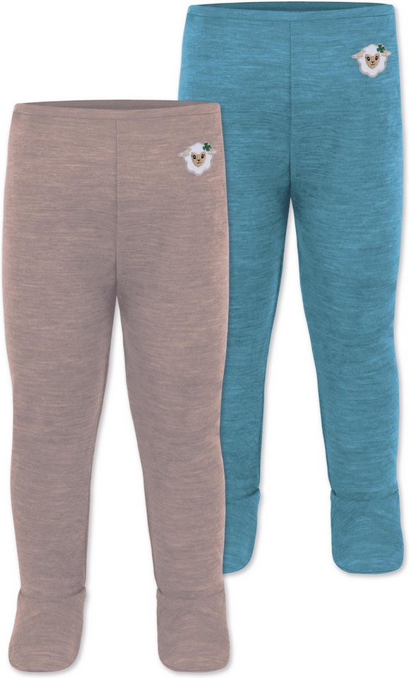 normani Slip 2er Pack Baby Merino Unterhose mit Füßen Babyhose Wollhose Merinohose Thermoleggings mit Fuß aus Merinowolle von normani