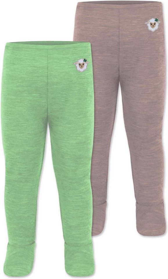 normani Slip 2er Pack Baby Merino Unterhose mit Füßen Babyhose Wollhose Merinohose Thermoleggings mit Fuß aus Merinowolle von normani