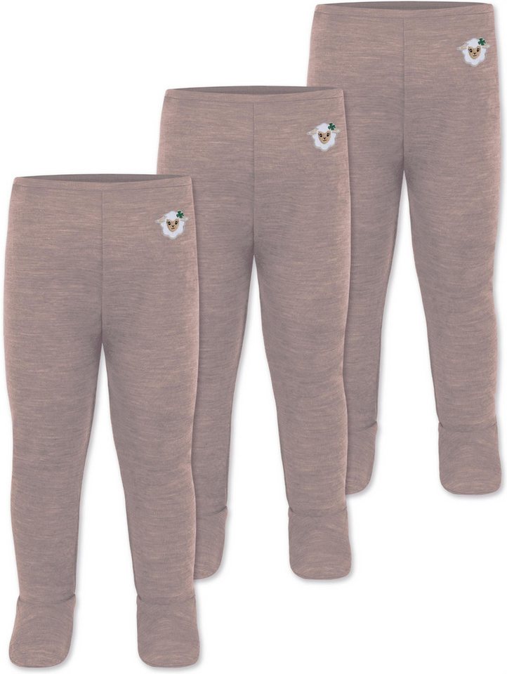 normani Slip 3er Pack Baby Merino Hose mit Füßen Baby Merinohose mit Fuß Thermoleggings Lange Thermounterhose Babyhose von normani