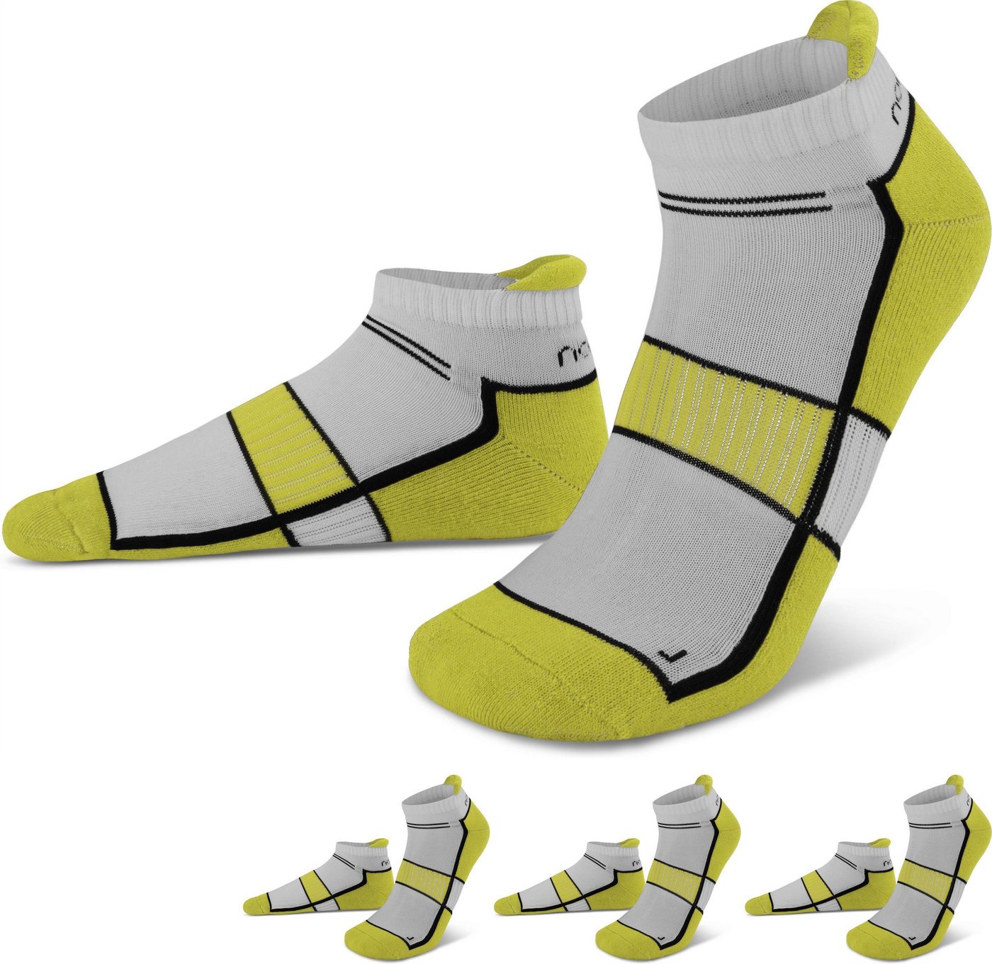 normani Sneakersocken 4 Paar Running Sneaker mit Fersenlasche (4er-Set, 4 Paar) schweißabsorbierende Frotteesohle von normani