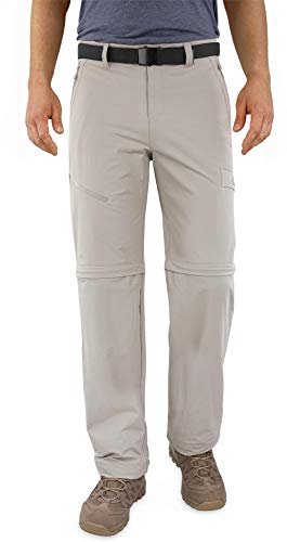 normani Softshellhose Herren Zip-Off-Funktion 2in1 Stretch Sommerhose mit 50+ UV-Schutz für Herren -abtrennbares Hosenbein Farbe Khaki Größe XL von normani