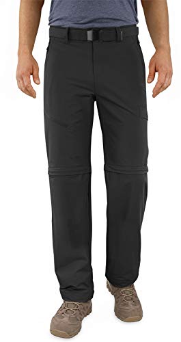 normani Softshellhose Herren Zip-Off-Funktion 2in1 Stretch Sommerhose mit 50+ UV-Schutz für Herren -abtrennbares Hosenbein Farbe Schwarz Größe M von normani