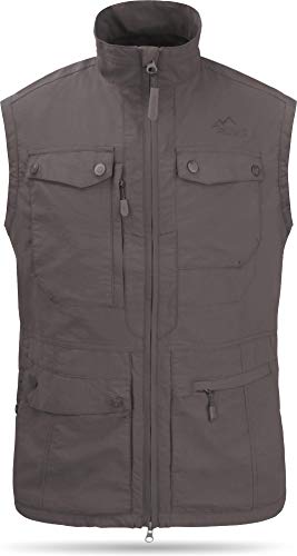 normani Sommer Outdoor Weste mit Sonnenschutz 50+ mit 9 Taschen und Netzinnenfutter Farbe Anthrazit Größe 3XL von normani