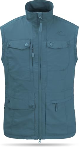 normani Sommer Outdoor Weste mit Sonnenschutz 50+ mit 9 Taschen und Netzinnenfutter Farbe Navy Größe M von normani