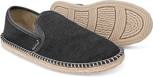 normani Sommer Schuhe - Klassische Espadrillas - Flache Stoffschuhe - Freizeitschuhe für Damen und Herren [Gr. 36-46] Farbe Schwarz Style 1 Größe 36 von normani