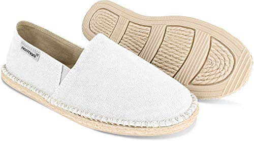 normani Sommer Schuhe - Klassische Espadrillas - Flache Stoffschuhe - Freizeitschuhe für Damen und Herren [Gr. 36-46] Farbe Weiß Style 2 Größe 36 von normani