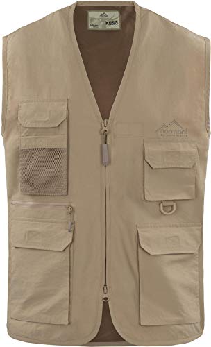 normani Sommerweste Outdoorweste Anglerweste Safariweste Freizeitweste Alltagsweste mit atmungsaktivem Sonnenschutz UVP-50+ (XS - 5XL) Farbe Khaki Größe L von normani