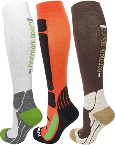 normani Sport Kompressionsstrumpf compression running socks - Kniestrümpfe Farbe Orange/Schwarz Größe 43/46 von normani