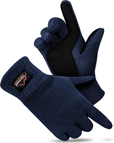 normani Strick Fingerhandschuhe mit Thinsulatefütterung Winterhandschuhe Farbe Navy mit Silikonhandfläche Größe XL von normani