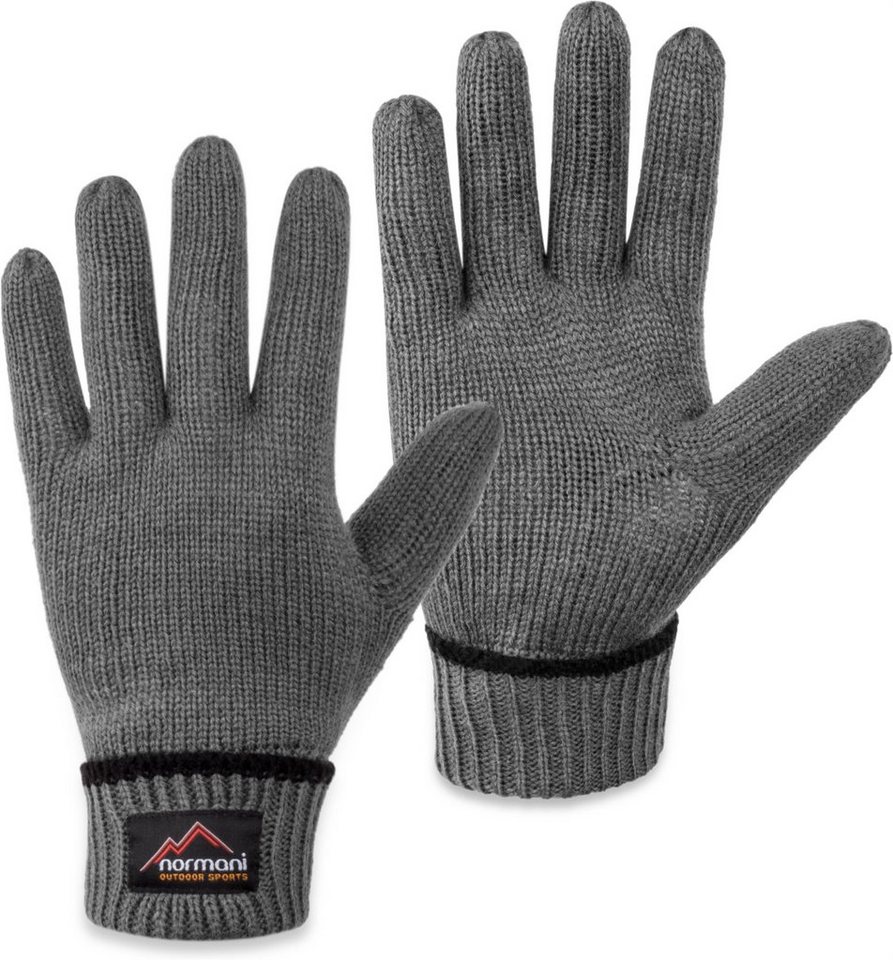 normani Strickhandschuhe Edmonton Wollhandschuhe Winter- Fingerhandschuhe mit Thinsulate™ Thermofutter und Fleece Innenmaterial für Damen und Herren von normani