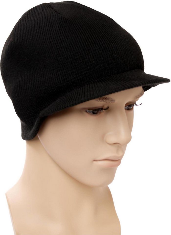 normani Strickmütze Strickmütze mit Schild Wintermütze Beanie Cap Mütze - Feine Strickoptik - Unisex Mütze - Thermomütze Outdoormütze von normani