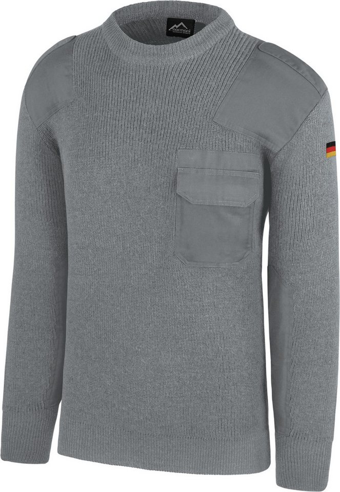 normani Strickpullover Herren BW-Pullover mit Schurwolle Barntrup Bundeswehr Pullover Strickpullover aus Schurwolle mit Deutschlandfahne von normani