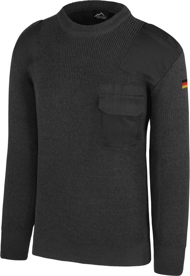 normani Strickpullover Herren BW-Pullover mit Schurwolle Barntrup Bundeswehr Pullover Strickpullover aus Schurwolle mit Deutschlandfahne von normani
