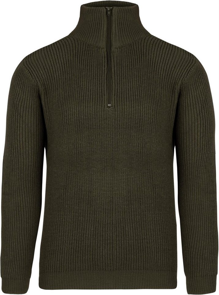 normani Strickpullover Herren Troyer-Pullover mit RV-Kragen Tintrup Bundeswehr Winterpullover BW Langarm Marinepullover Strickpullover von normani
