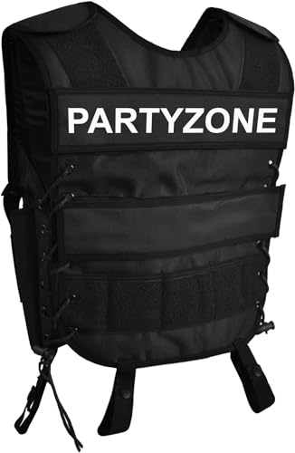 normani Taktische SWAT Weste mit Pistolenholster und abnehmbarem Schriftzug auf dem Rücken Farbe PARTYZONE Größe 5XL-6XL von normani