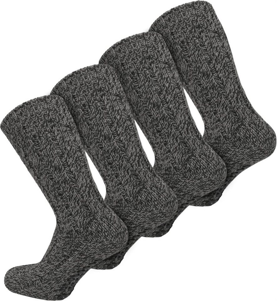 normani Thermosocken 4 Paar Norweger-ABS-Socken mit Schafwolle (4 Paar) hoher Schafwollanteil von normani