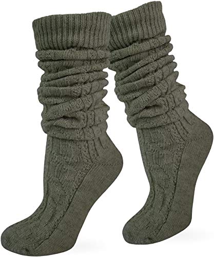 normani Trachtensocken Umschlag-Söckchen im Landhaus-Stil Farbe Loden extra lang Größe 39/42 von normani