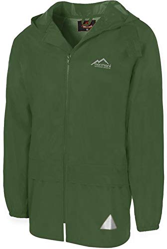 normani Ultraleichte Regenjacke Windjacke 5000 mWS mit Netzfutter und 2 abgedeckten Einschubtaschen für Erwachsene Farbe Oliv Größe XXL von normani