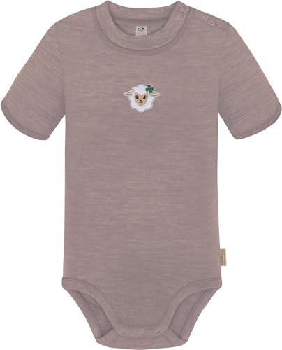 normani Unisex Baby 100% Merino Kurzarm Body mit YKK Druckknopf - kurzer T-Shirt Overall Toddler-Bodysuits aus 100% RWS zertifizierter Merinowolle - Mulesing frei Farbe Rosa Größe 86 von normani