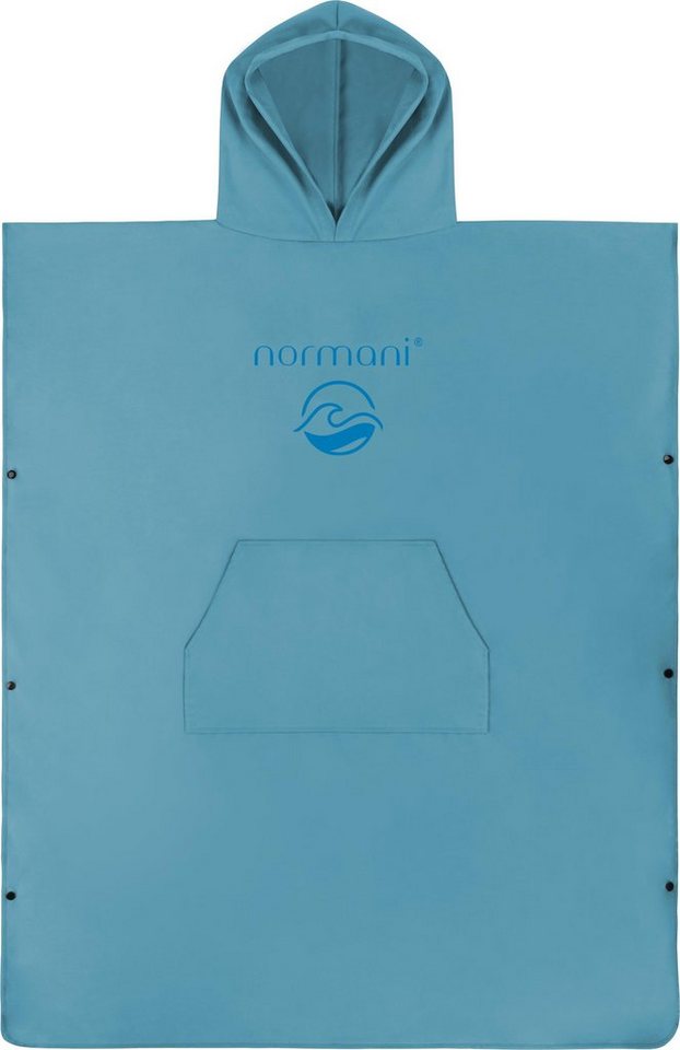 normani Unisex-Bademantel Weicher Mikrofaser Badeponcho Nosara, 110, Polyester, Kapuze, Schlupf, Surfer Poncho + Badetuch aus recyceltem Material von normani