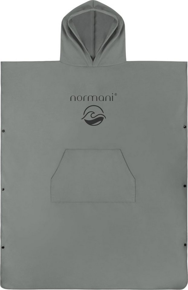 normani Unisex-Bademantel Weicher Mikrofaser Badeponcho Nosara, 110, Polyester, Kapuze, Schlupf, Surfer Poncho + Badetuch aus recyceltem Material von normani