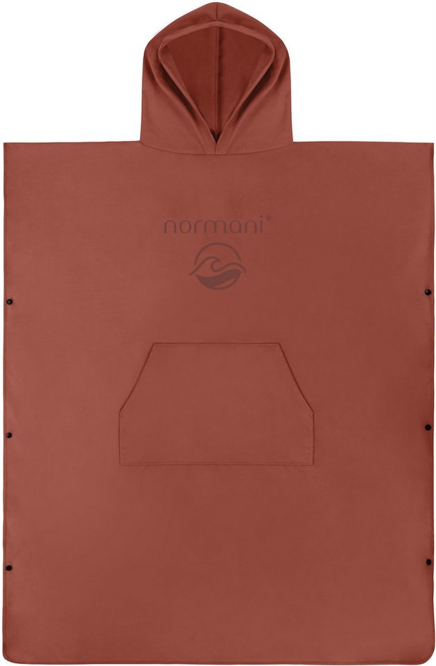 normani Unisex-Bademantel Weicher Mikrofaser Badeponcho Nosara, 110, Polyester, Kapuze, Schlupf, Surfer Poncho + Badetuch aus recyceltem Material von normani