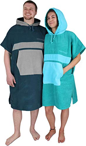 normani Unisex Badeponcho für Erwachsene | Handtuch-Poncho | Umzieh-Hilfe - Strand-Bademantel für Damen undund Herren aus 100% Baumwolle Farbe Dunkelblau Größe 150-173 cm von normani