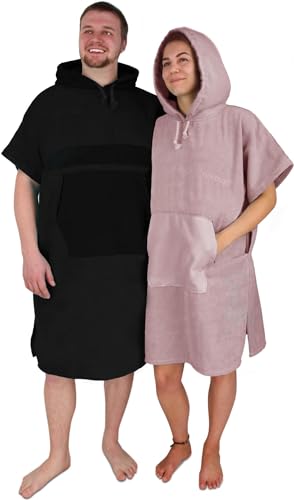 normani Unisex Badeponcho für Erwachsene | Handtuch-Poncho | Umzieh-Hilfe - Strand-Bademantel für Damen undund Herren aus 100% Baumwolle Farbe Rosa Größe 174-199 cm von normani