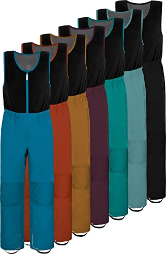 normani Unisex Kinder Winterhose - recycelte Latzhose mit Fleecebesatz - wasserdichte Skihose Thermohose Schneehose mit 3M Reflektoren - Wassersäule: 12.000 mm Farbe Blau Größe 122-128 von normani