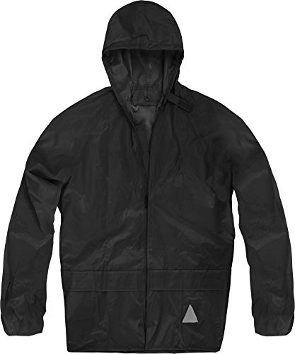 normani Unisex Regenjacke mit Kapuze 100% Wasserdicht - 100% Winddicht - Überziehjacke 5.000 mm Farbe Schwarz Größe M von normani