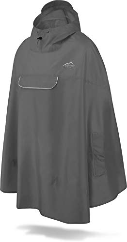 normani Unisex Regenponcho - Wind und Wasserdicht mit Bauchtasche, 3M Refelktoren und seitlichen Eingriffen Farbe Dunkelgrau Größe L-XL normani Unisex Regenponcho - Wind und Wasserdicht mit Bauchtasche, 3M Refelktoren und seitlichen Eingriffen Farbe Dunkelgrau Größe L-XL von normani