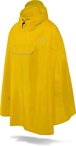 normani Unisex Regenponcho - Wind und Wasserdicht mit Bauchtasche, 3M Refelktoren und seitlichen Eingriffen Farbe Gelb Größe L von normani