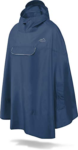 normani Unisex Regenponcho - Wind und Wasserdicht mit Bauchtasche, 3M Refelktoren und seitlichen Eingriffen Farbe Navy Größe XXL-3XL normani Unisex Regenponcho - Wind und Wasserdicht mit Bauchtasche, 3M Refelktoren und seitlichen Eingriffen Farbe Navy Größe XXL-3XL von normani