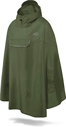 normani Unisex Regenponcho - Wind und Wasserdicht mit Bauchtasche, 3M Refelktoren und seitlichen Eingriffen Farbe Olive Größe XXL-3XL normani Unisex Regenponcho - Wind und Wasserdicht mit Bauchtasche, 3M Refelktoren und seitlichen Eingriffen Farbe Olive Größe XXL-3XL von normani