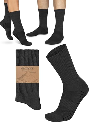 normani Wander-Socken mit Polstersohle und Komfortbund für Damen und Herren - 4 Paar - Unisex Trekkingsocken Hiking socks mit Belastungszonen Farbe Anthrazit Größe 39/42 von normani
