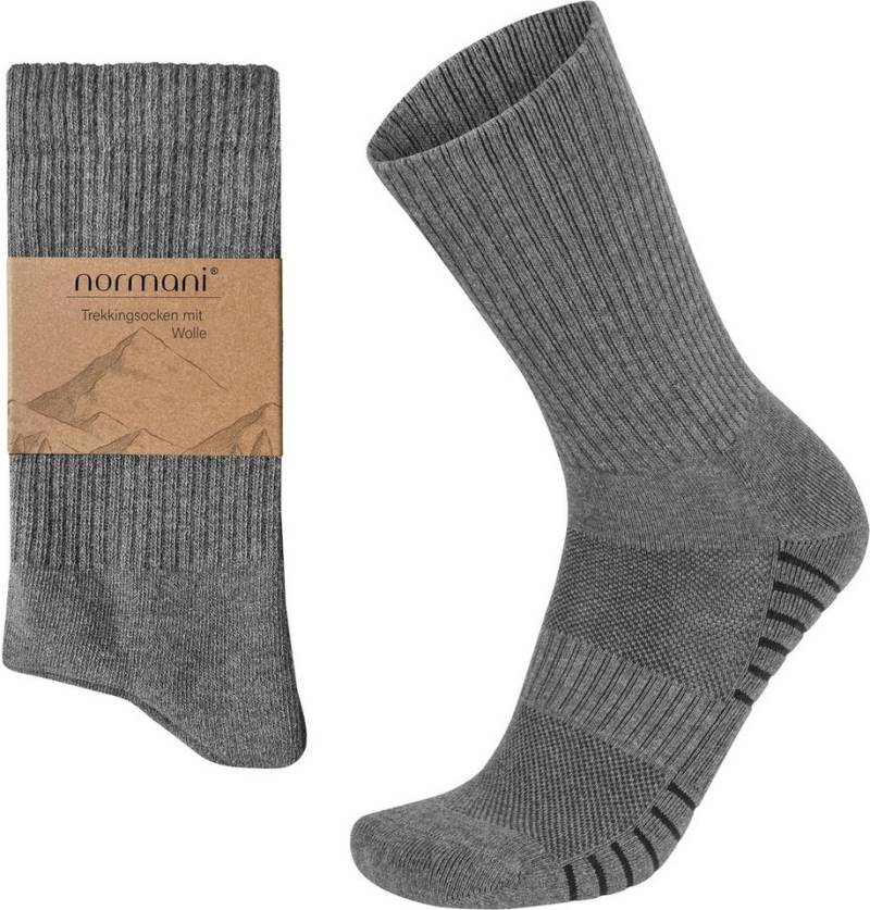 normani Wandersocken (4er-Set, 4 Paar) Gepolsterte Trekkingsocken aus Wolle -Atmungsaktiv von normani
