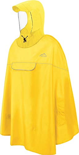 normani Wasserdicher Fahrrad-Regenponcho Regencape für Damen und Herren - Kapuze mit Sichtfenster - Wassersäule: 12.000 mm - 3M™ Scotchlite™ Reflektor und YKK-Reißverschluss Farbe Gelb Größe XXL-3XL von normani